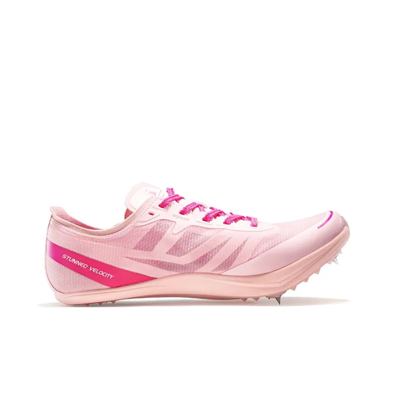 VICTORY LIGHT Low-Top Full Sole V·PEBAX Push Plate Spike Shoes Track And Field Running Shoes Unisex Pink-1