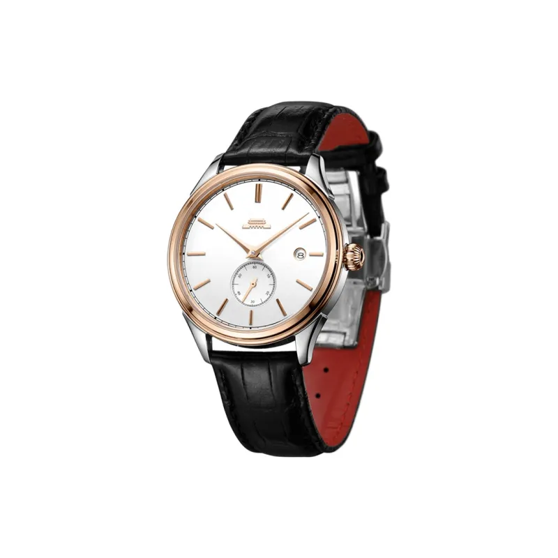 Beijing Beihai Mechanical Movement Genuine Leather Strap Watch Men's Watches White Dial-2