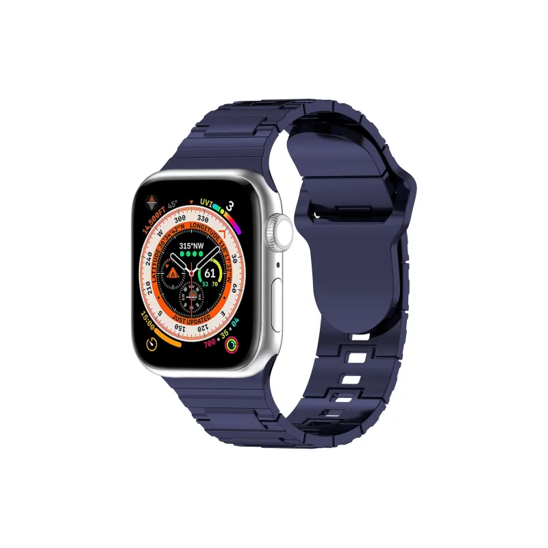 Cuttlefish Grid Apple Compatibility Watch Band Imitation Metal Material-5
