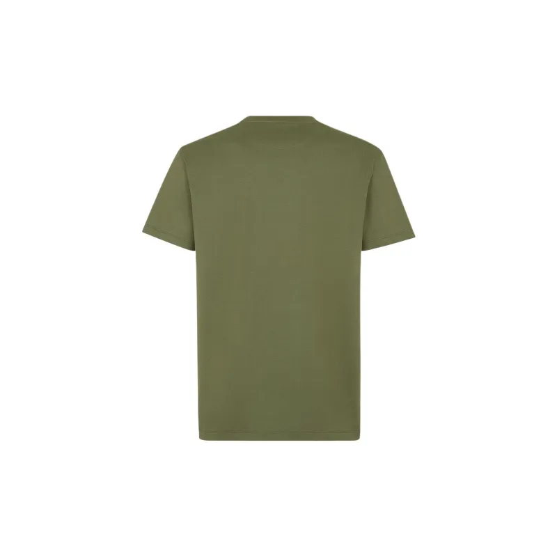 FENDI Logo Embroidered Crewneck T Shirt-1