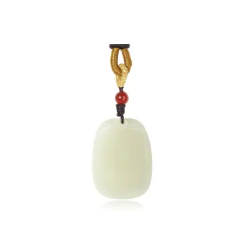ZENGCAI Exquisite Carving Jade Pendant Necklace Minimalist Style Pendant Pale Greenish White Jade Women's