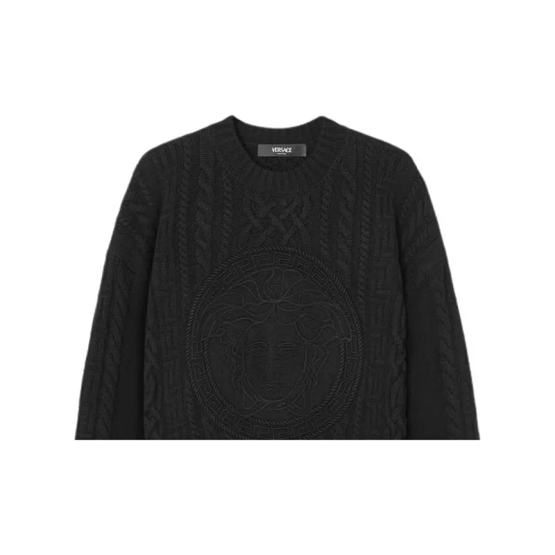 VERSACE Medusa Head Cable knit Jumper-4