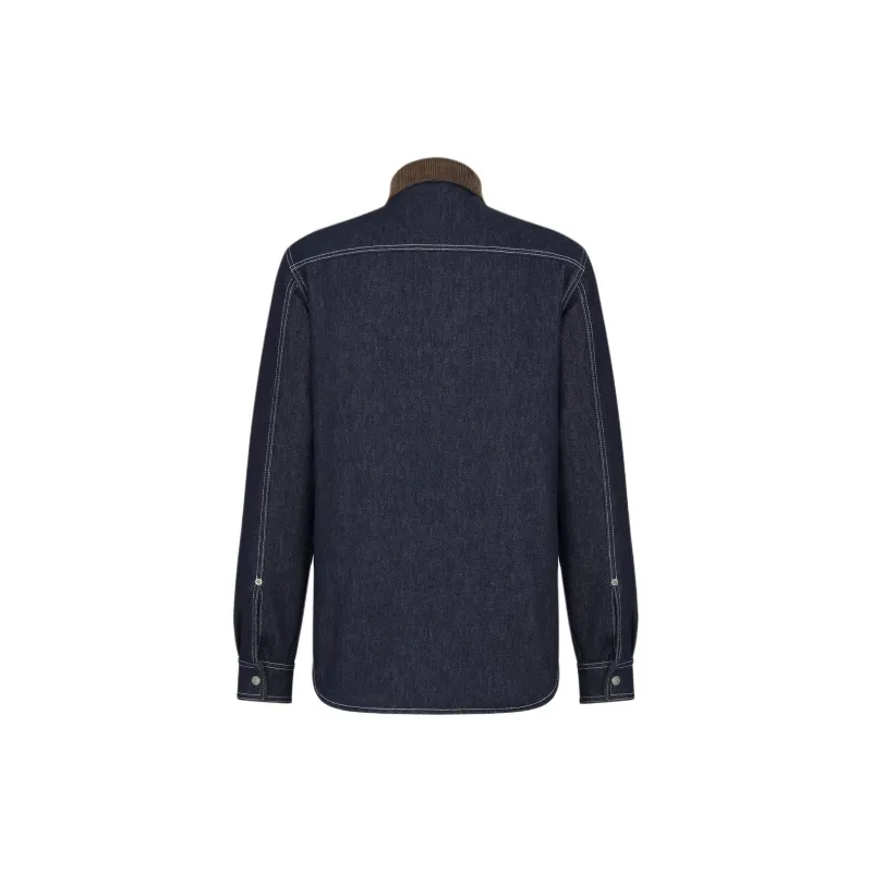DIOR Collared Button Up Denim Shirt-1