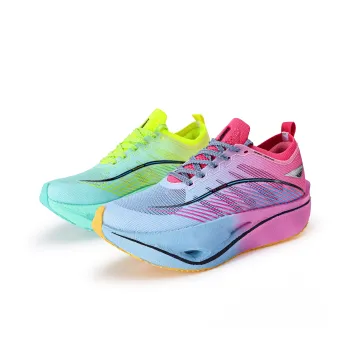 Xiangpao Low Top Running Shoes Unisex Mismatched Color Plum Dyed Green Mountain