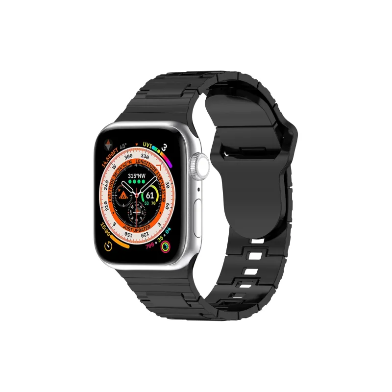 Cuttlefish Grid Apple Compatibility Watch Band Imitation Metal Material-9