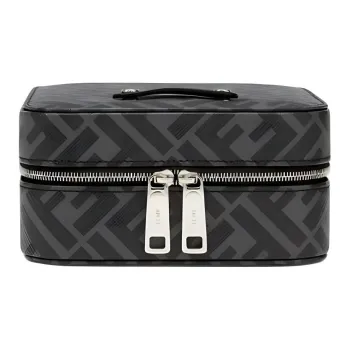 FENDI Calfskin Jewelry Box Storage Bag Men's Black