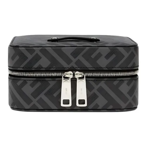 FENDI Calfskin Jewelry Box Storage Bag Men's Black