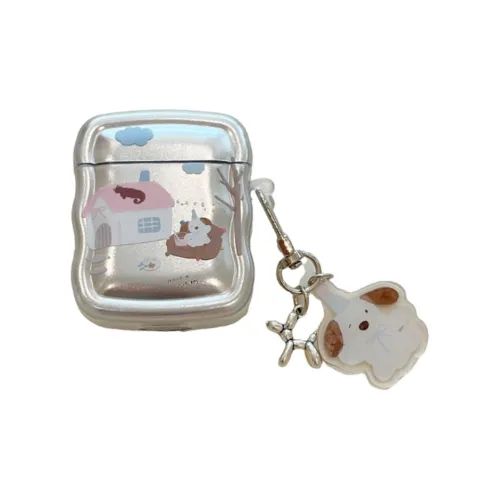 Kona Chun Compatibility With AirPods 1/2/3 TPU Cute House Cartoon Puppy Fully Enclosed Impact Resistant Headphone Cases