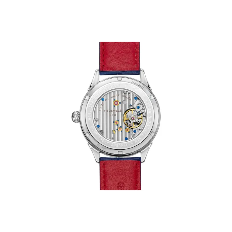 Beijing Beihai Mechanical Movement Genuine Leather Strap Watch Men's Watches White Dial-15