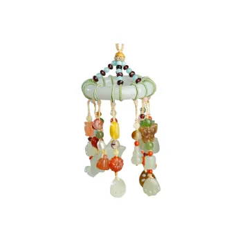 Treasure Car Hanging White Jade/Pale Greenish White Jade Unisex