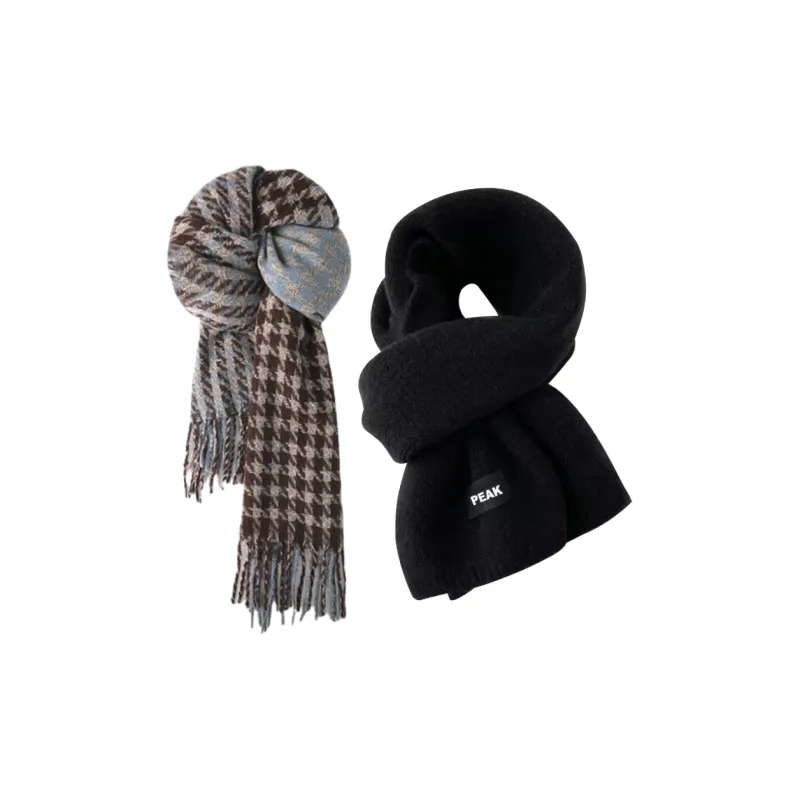 PEAK Knit Scarves Unisex Black Brown-9