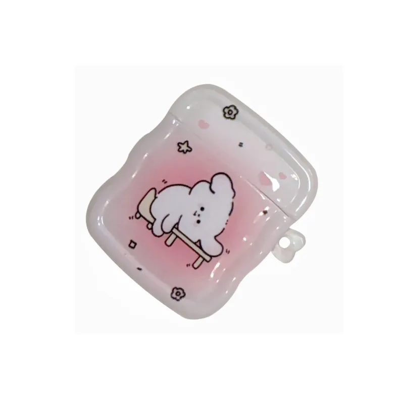 Kona Chun Compatibility With AirPods 2/Pro/Pro 2/1 TPU Pink Blended Cute Cartoon Puppy Headphone Cases-1