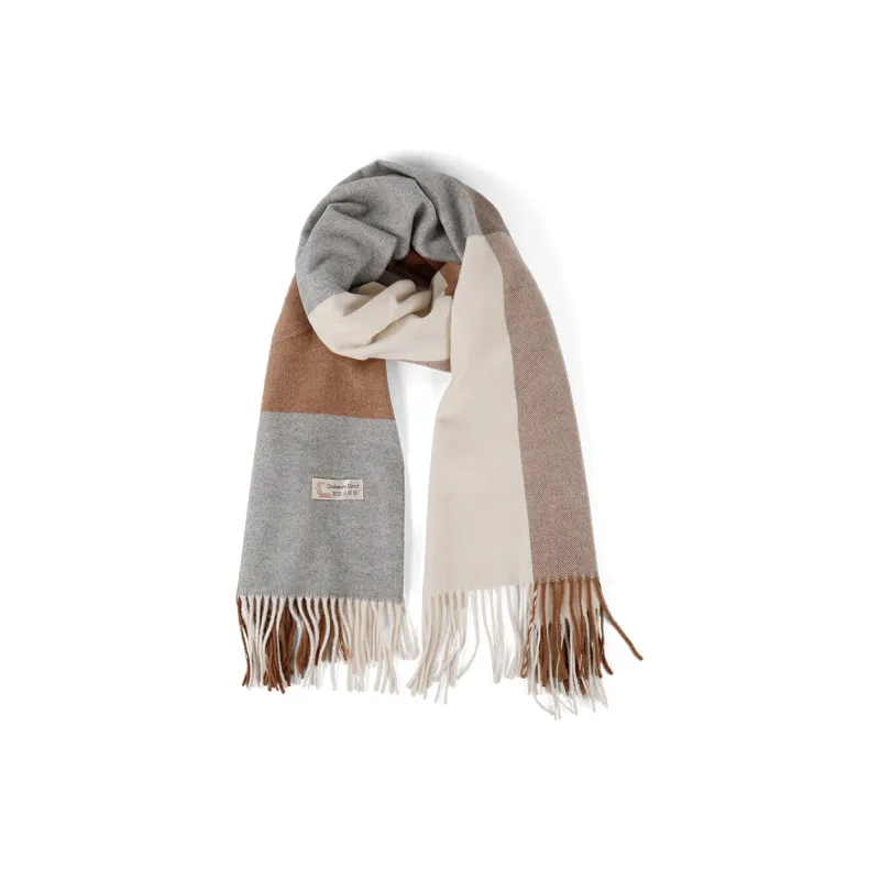 Gold Artist Cashmere Knit Scarves Unisex-1