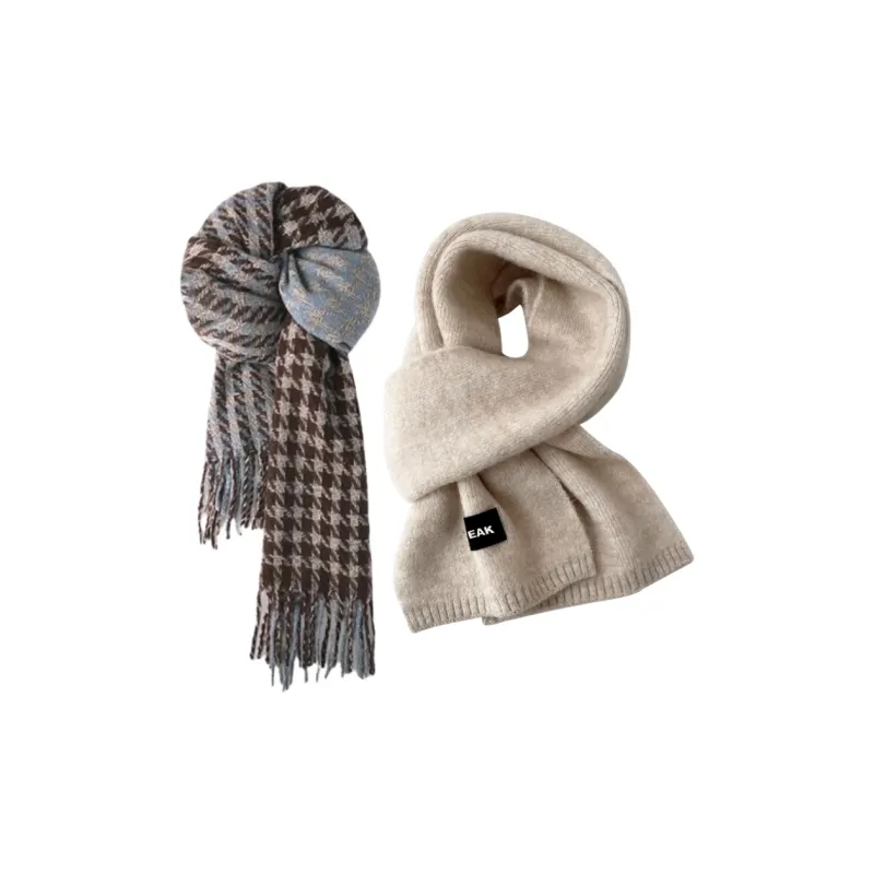 PEAK Knit Scarves Unisex Black Brown-8