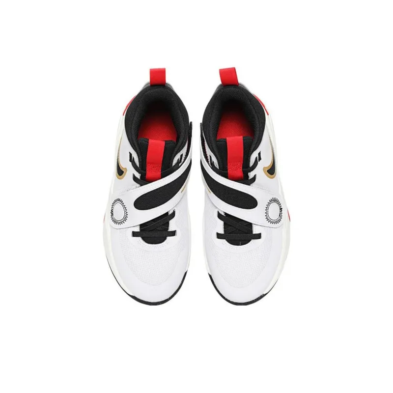 Nike Team Hustle D 11 Slip Resistant Low Top Kids Lifestyle Shoes Black Red Teenagers-2