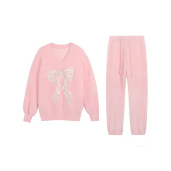 Flow Yarn Pajama Set Women's Pink