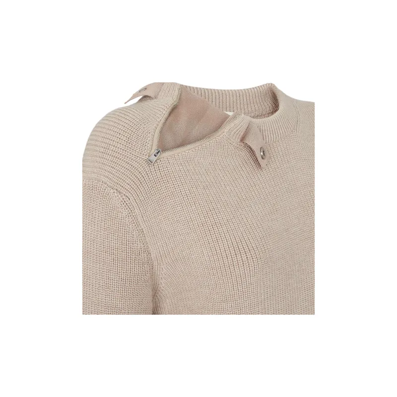 FENDI Asymmetric Zipped Ribbed Knit Jumper-4