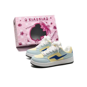 Circle small Skateboard Shoes Women's Low Top Yellow Blue/Custard/Pink Blue Gradient/Pink Blue