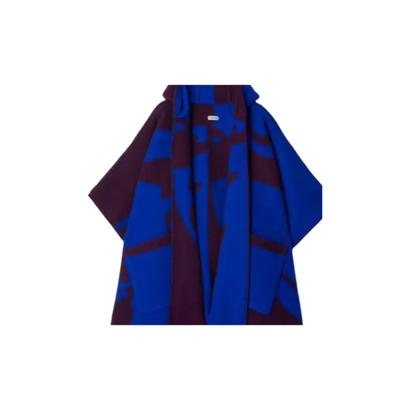 Burberry Wool Shawls Women's Blue-1