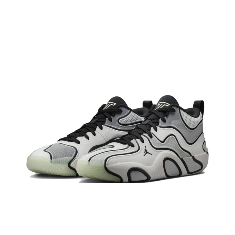 Jordan Tatum 3 Anti Slip Wear Resistant Mid Top Basketball Shoes Unisex Gray-2