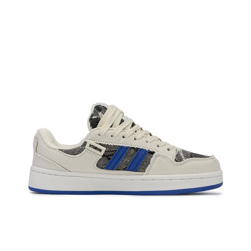 SHUXIAOBEI Anti Slip And Wear Resistant Lightweight Low Top Skateboard Shoes Unisex White Blue-49