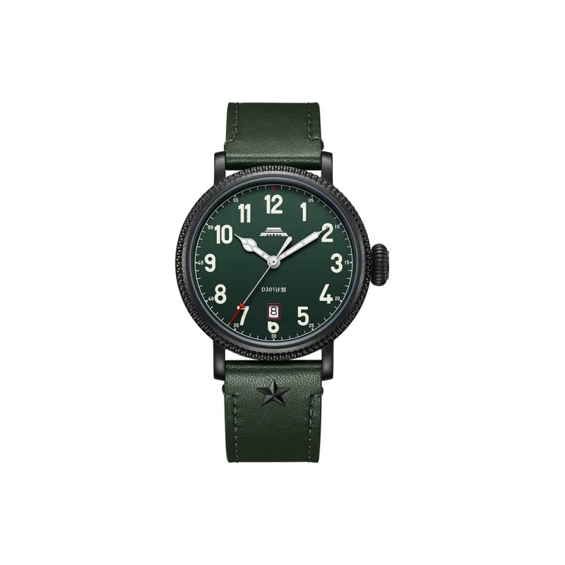 Beijing Fork Series Automatic Mechanical Movement Genuine Leather Strap Watch Men's Watches Gray Dial-5