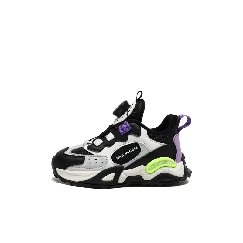 Mulinsen Cushioning Rebound Abrasion Resistant Slip Resistant Mid Top Children's Basketball Shoes Kids'-8