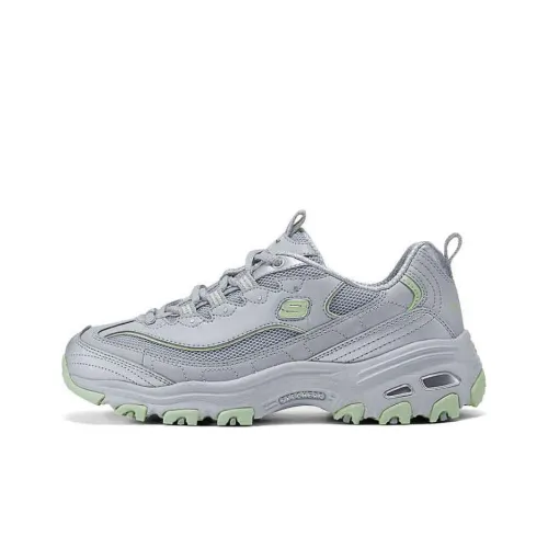 Skechers Anti Slip Wear Resistant Low Top Chunky Sneakers Women's Gray Green