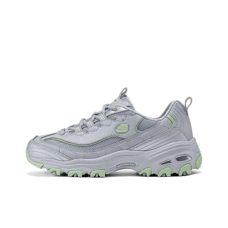 Skechers Anti Slip Wear Resistant Low Top Chunky Sneakers Women's Gray Green-0
