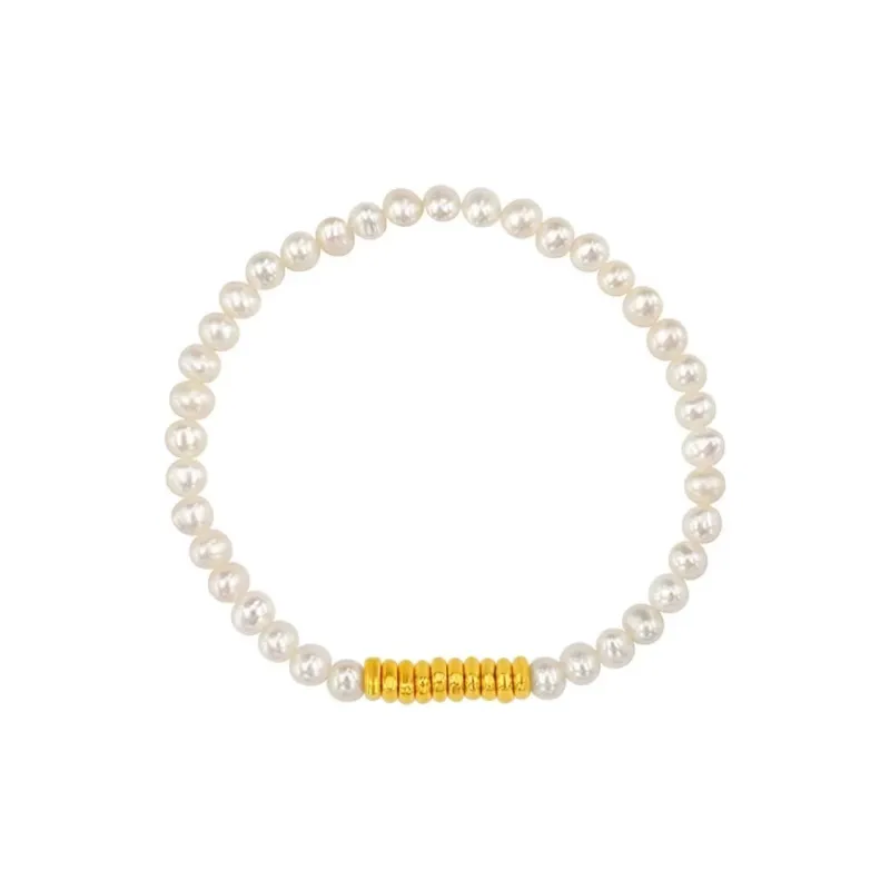 Zhou Jifeng Gold Nugget Bead, Irregular, Sparkling Disco Bead Necklace Solid Gold 999 Fixed Price Bracelets Women's-0