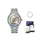 6057A White Dial Steel Band