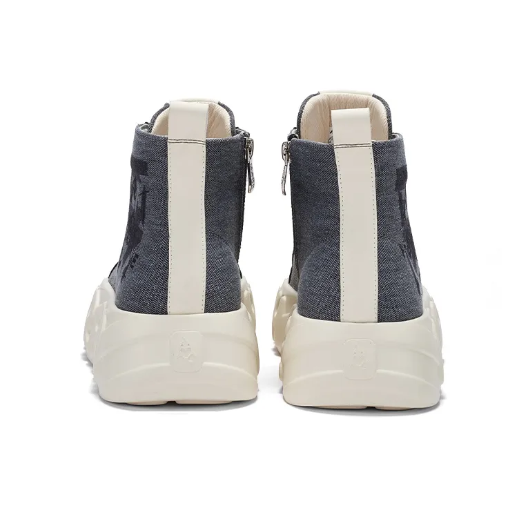 FAIRWHALE Black White Street High Top Canvas Shoes Unisex-4