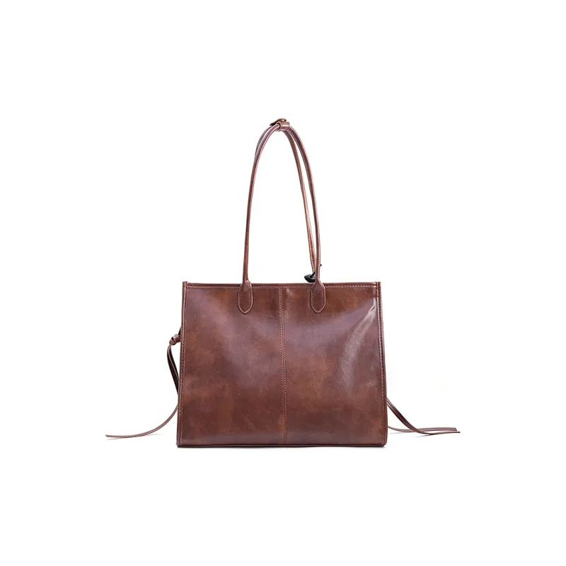 Vigno Synthetic Leather Tote Shoulder Bag Regular Women's Yellow Brown/Black/Coffee-36