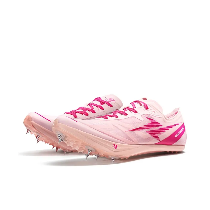 VICTORY LIGHT Low-Top Full Sole V·PEBAX Push Plate Spike Shoes Track And Field Running Shoes Unisex Pink-2