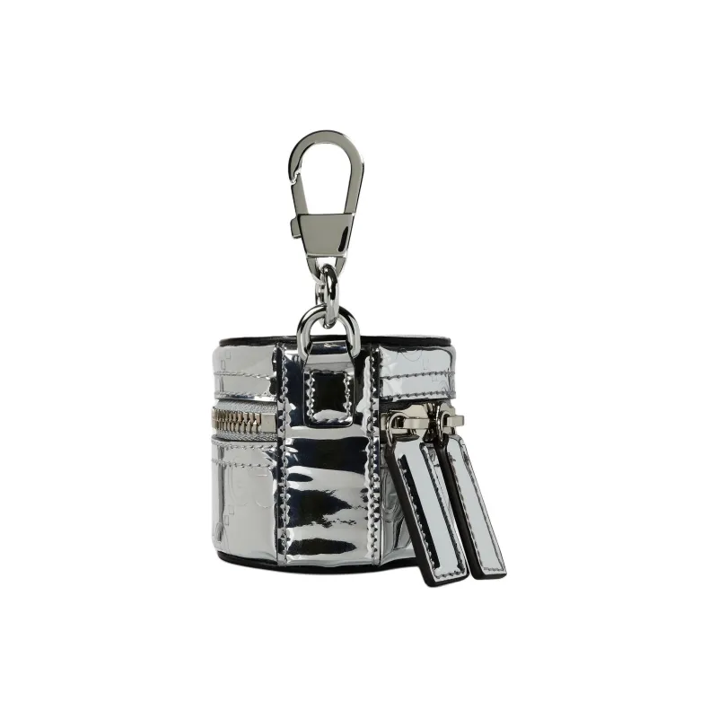 GUCCI Fabric Coin Purse Women's Mirror Finish Silver-2