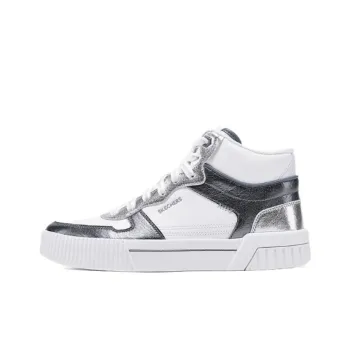 Skechers Court Classics Anti Slip Wear Resistant High Top Skateboard Shoes Women's White Black