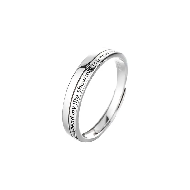 Xiaoyinjiang 999 Fine Silver Rings Unisex-6