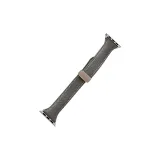 Apple Small Round Pendant Litchi Grain Magnetic Clasp-Gray