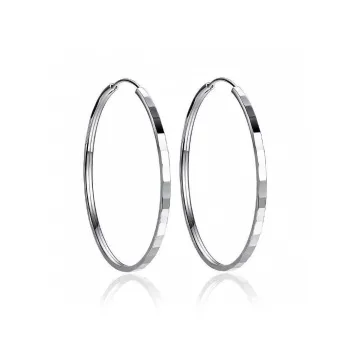 Stone Edge Poly 999 Fine Silver Sterling Silver Hoop Earrings Unisex