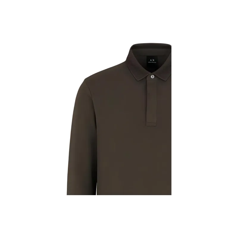 ARMANI EXCHANGEAE SS24 Polo Shirt Men's Olive Brown-4