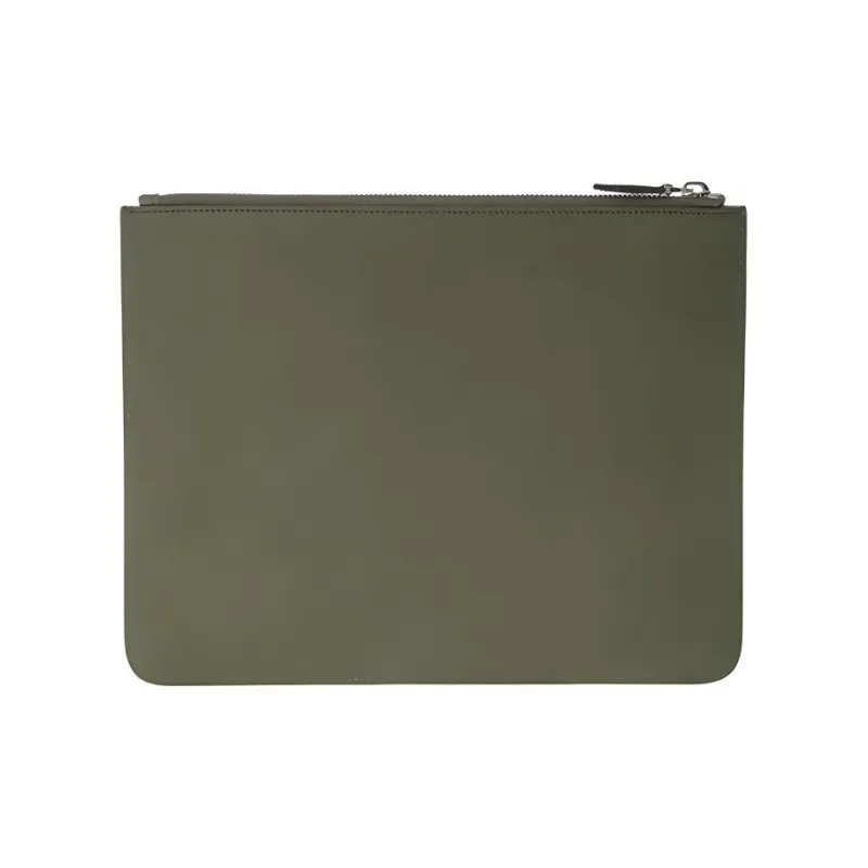 GIVENCHY Leather Clutch Unisex Army Green-2