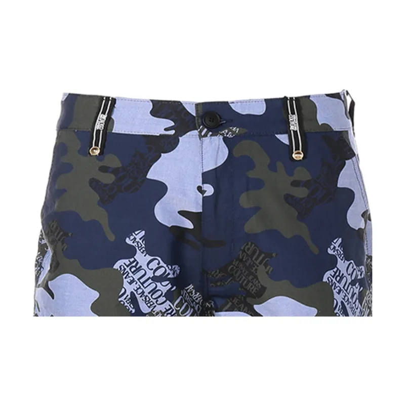 VERSACE JEANS COUTURE Shorts Men's Camouflage Blue-4