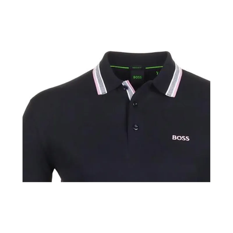 HUGO BOSS Logo Embroidered Long Sleeved Polo Shirt-3