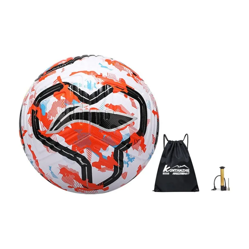 LiNing Size 5 Soccer TPU Seamless Thermal bonding Unisex White Orange Blue-16