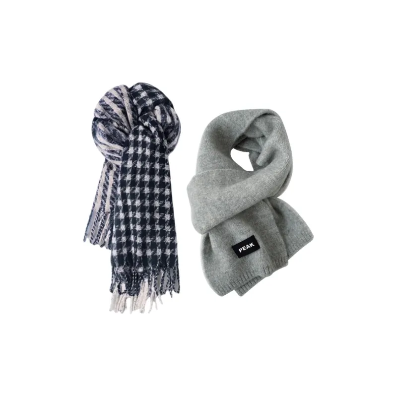 PEAK Knit Scarves Unisex Black Brown-1