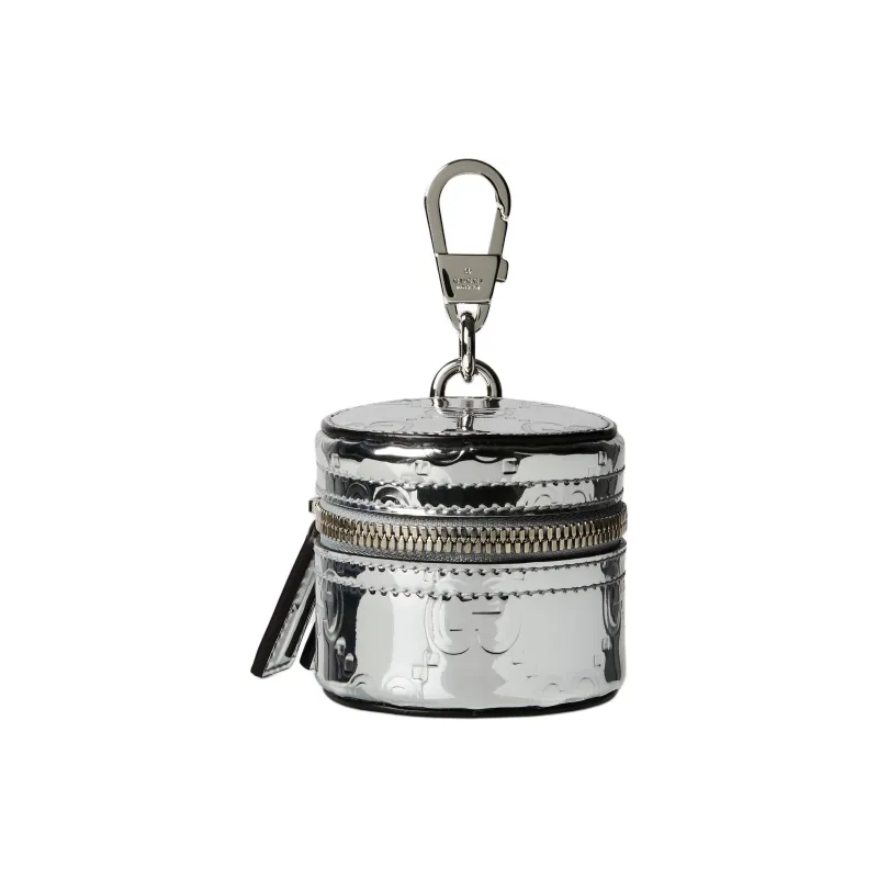 GUCCI Fabric Coin Purse Women's Mirror Finish Silver-0