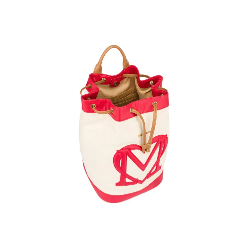 LOVE MOSCHINO Cotton Bucket Bag, Shoulder Bag, Crossbody Bag Women's Ivory White-3