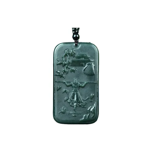Jade Charm Yao Hetian Jade Necklaces Green Jade Unisex
