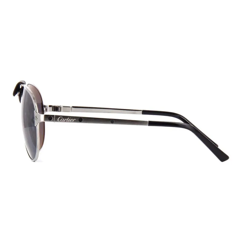 CARTIER Metal Aviator Sunglasses Unisex Silver/Black-2