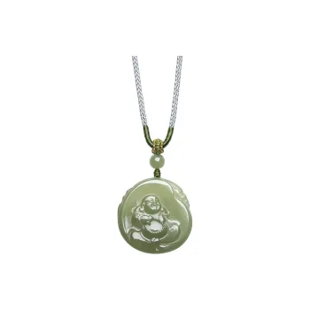 ZHOU LIU FU Hetian Jade Necklaces Green Jade Unisex